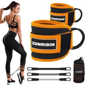 Resistance Bands Ankle Workout Strap for Cable Machine Gym Kickbacks Fitness SM6